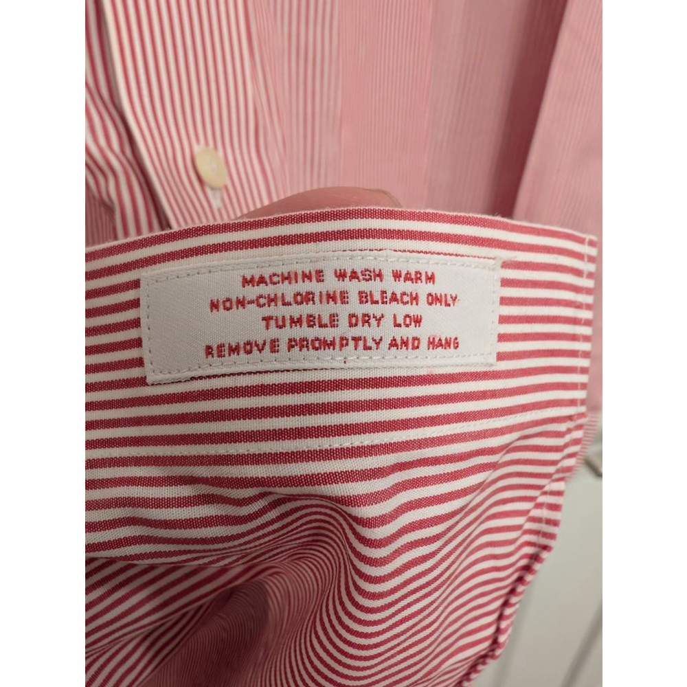 Men's Brooks Brothers Red White Striped Dress Shirt Neck 17, 34/35 Xmas Holiday - Picture 4 of 6